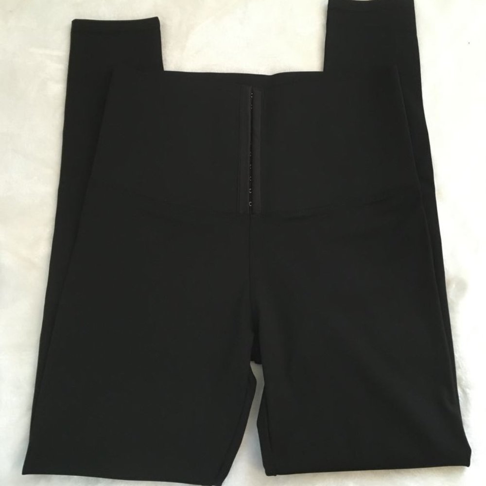 New High Waisted Corset Black Leggings Size Large Junior's Casual Control Pants